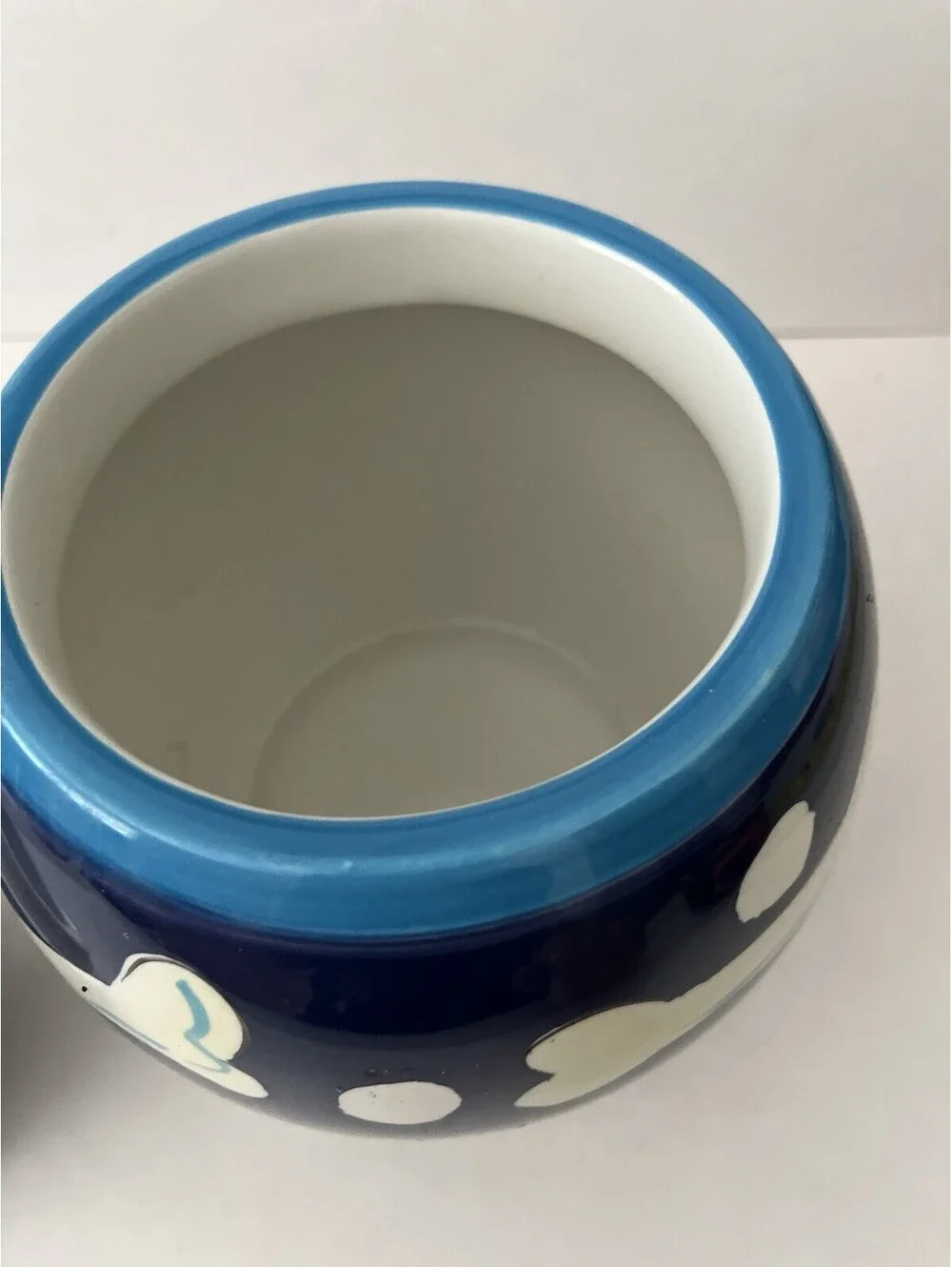 Hausenware Dog Treat Biscuit Bone Canister Cookie Jar Hand Painted Ceramic